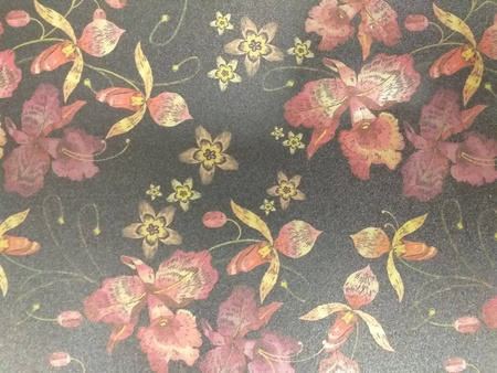 Okleina czarna w kwiaty połysk 45x150cm G-14060
