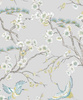 Tapeta szara kwiaty Japan Grey/Blue 106565