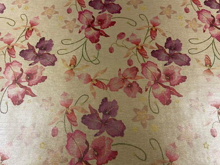 Okleina złota błyszcząca kwiaty 45 x150 cm G-14054
