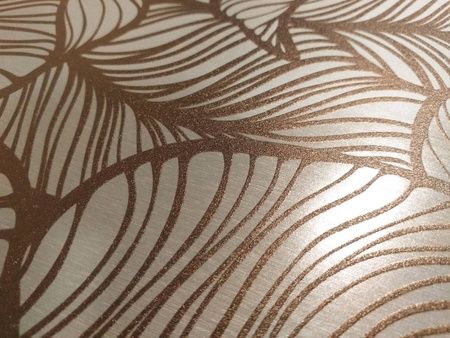 Okleina stal błyszcząca liście 45 x150 cm G-14072