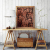 Okleina błyszcząca miedź liście 45 x150 cm G-14074