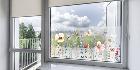 Folia okienna statyczna kwiaty 67x150cm G-14189