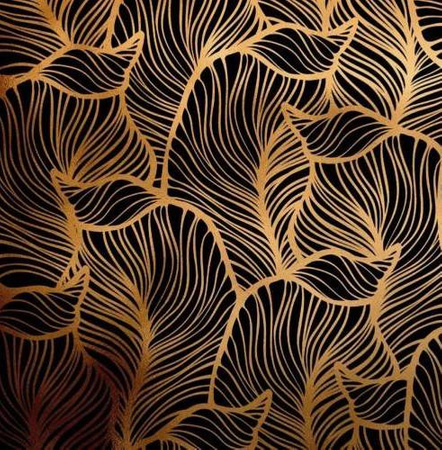 Okleina złota błyszcząca liście 45 x150 cm G-14076