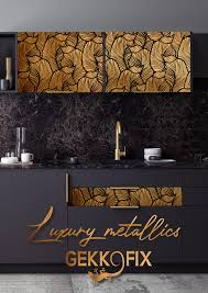 Okleina złota błyszcząca liście 45 x150 cm G-14070