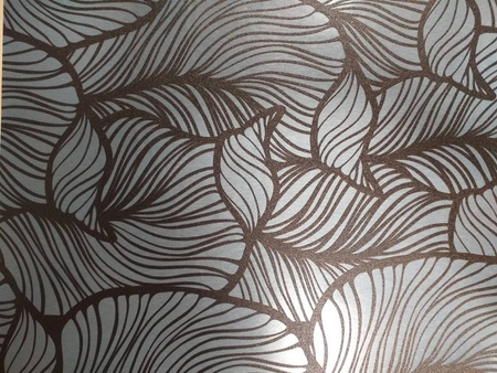 Okleina stal błyszcząca liście 45 x150 cm G-14072
