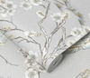 Tapeta szara kwiaty Japan Grey/Blue 106565